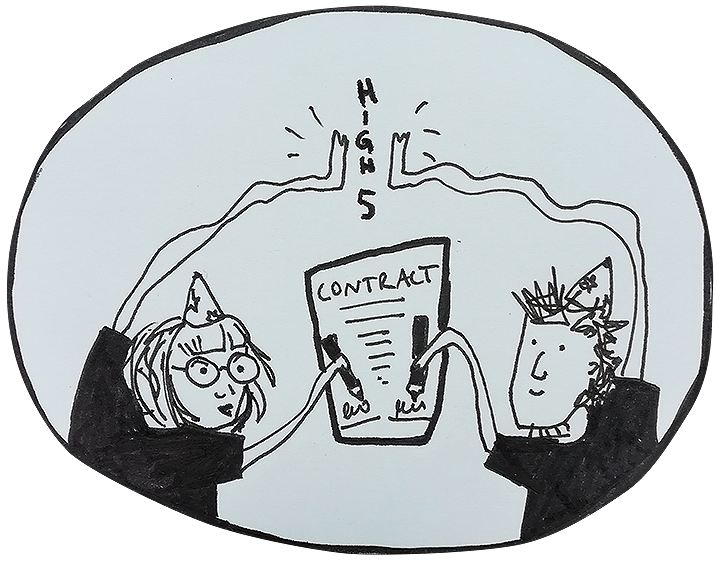 illustration: signing a contract